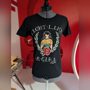 Black 'Fight Like a Girl' Graphic T-Shirt